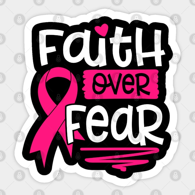 Faith Over Fear, Cancer Awareness, Christian, Faith, Believer, Jesus Christ, Christian Clothing Sticker by ChristianLifeApparel